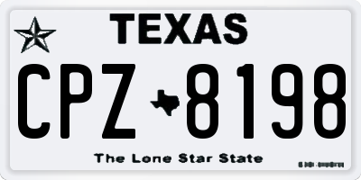 TX license plate CPZ8198