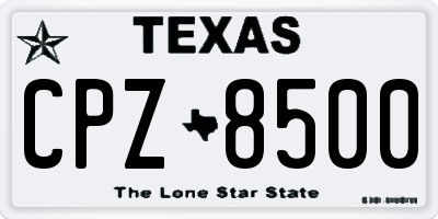 TX license plate CPZ8500