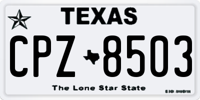 TX license plate CPZ8503