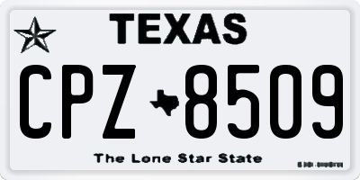 TX license plate CPZ8509