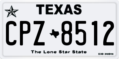 TX license plate CPZ8512