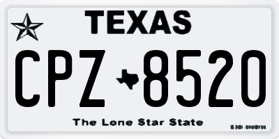 TX license plate CPZ8520
