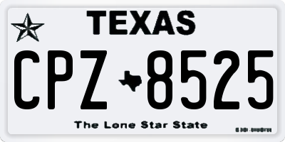 TX license plate CPZ8525