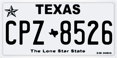 TX license plate CPZ8526