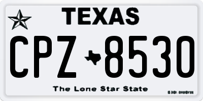 TX license plate CPZ8530