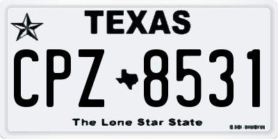 TX license plate CPZ8531