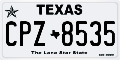 TX license plate CPZ8535