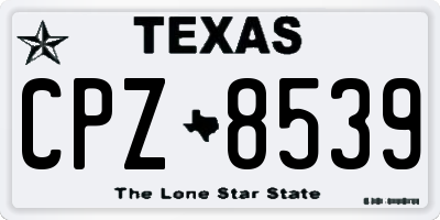TX license plate CPZ8539