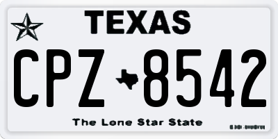 TX license plate CPZ8542