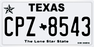 TX license plate CPZ8543