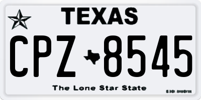 TX license plate CPZ8545