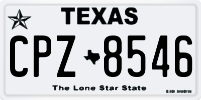 TX license plate CPZ8546