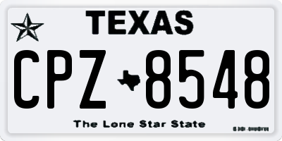 TX license plate CPZ8548