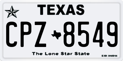 TX license plate CPZ8549