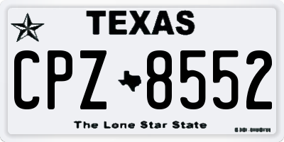 TX license plate CPZ8552