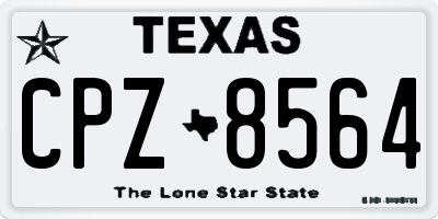 TX license plate CPZ8564