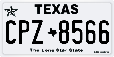 TX license plate CPZ8566