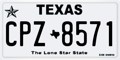 TX license plate CPZ8571