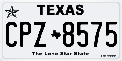TX license plate CPZ8575