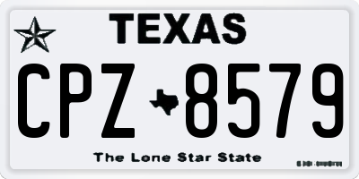 TX license plate CPZ8579