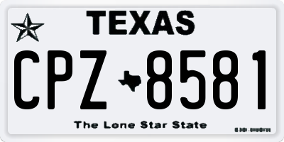 TX license plate CPZ8581