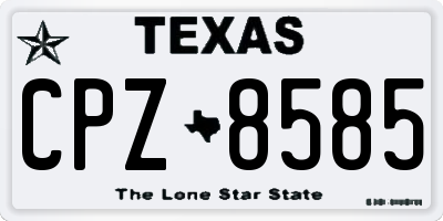 TX license plate CPZ8585