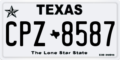 TX license plate CPZ8587
