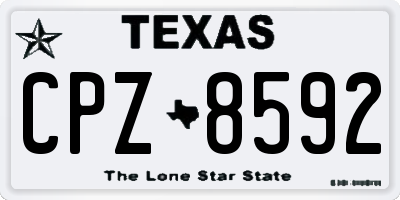 TX license plate CPZ8592