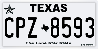 TX license plate CPZ8593