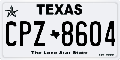 TX license plate CPZ8604