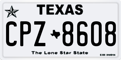 TX license plate CPZ8608
