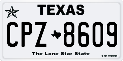 TX license plate CPZ8609