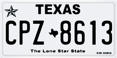 TX license plate CPZ8613