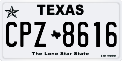 TX license plate CPZ8616