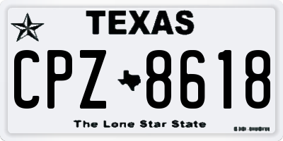 TX license plate CPZ8618