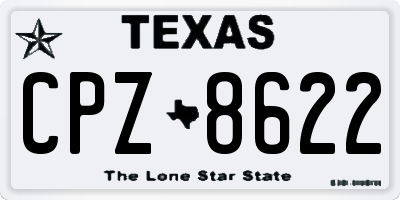 TX license plate CPZ8622