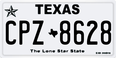 TX license plate CPZ8628