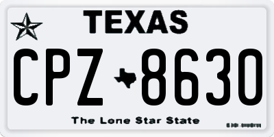 TX license plate CPZ8630