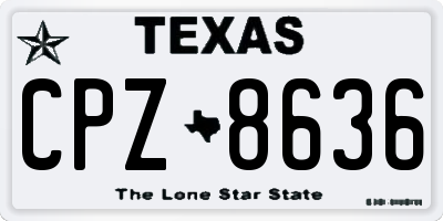 TX license plate CPZ8636