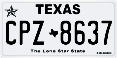 TX license plate CPZ8637