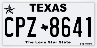 TX license plate CPZ8641