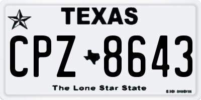 TX license plate CPZ8643