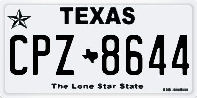 TX license plate CPZ8644