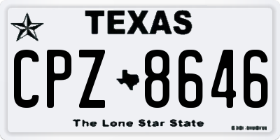 TX license plate CPZ8646