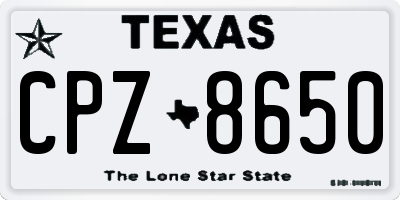 TX license plate CPZ8650