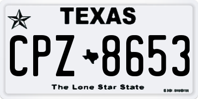 TX license plate CPZ8653
