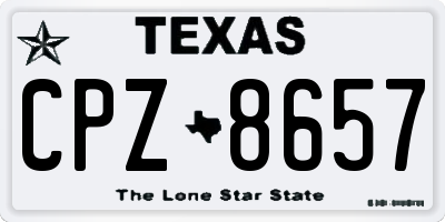 TX license plate CPZ8657