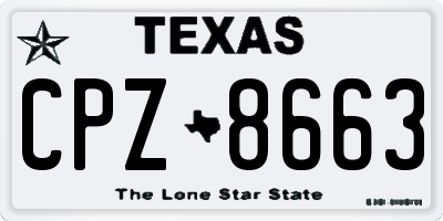 TX license plate CPZ8663