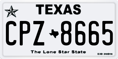 TX license plate CPZ8665