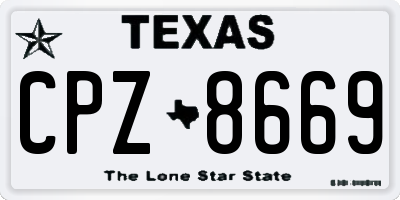 TX license plate CPZ8669